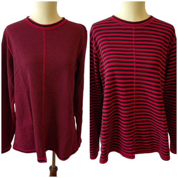 IRIDIUM REVERSIBLE TOP PULL ON PIMA COTTON STRIPES COMFY CREWNECK CASUAL S - Picture 2 of 8